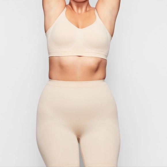 SKIMS SCULPTING SHORT MID THIGH W/ OPEN GUSSET CLAY TAN XL NWT - Picture 3 of 8